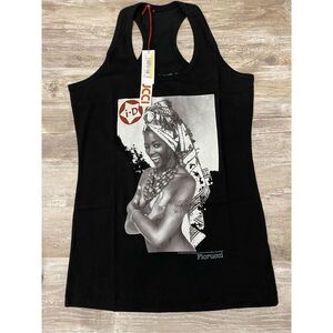 Fiorucci Naomi Campbell Black Tank Top Sz M